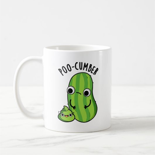 Poo cumber Funny Cucumber Pun Kaffeetasse (Links)