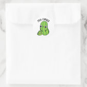 Poo cumber Funny Cucumber Pun Runder Aufkleber (Tasche)