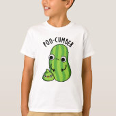 Poo cumber Funny Cucumber Pun T-Shirt (Vorderseite)
