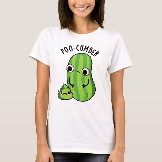 Poo cumber Funny Cucumber Pun T-Shirt (Vorderseite)