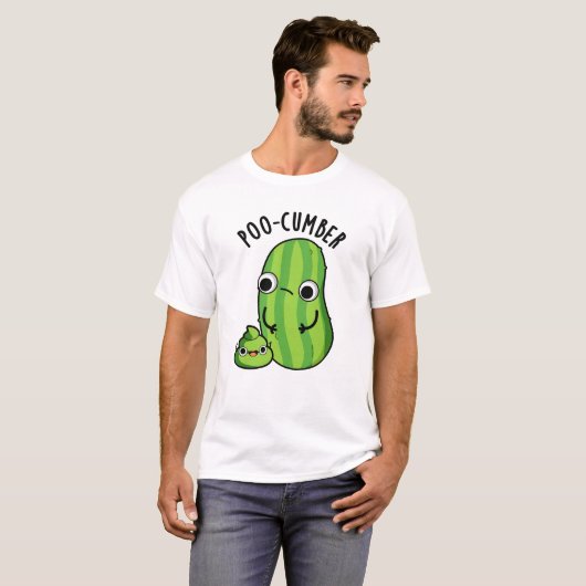 Poo cumber Funny Cucumber Pun T-Shirt (Vorne ganz)