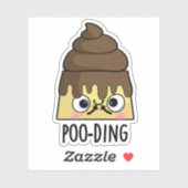 Poo-ding Funny Kack Pudding Pun Aufkleber (Blatt)