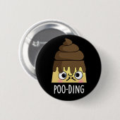Poo-ding Funny Kack Pudding Pun Dark BG Button (Vorne & Hinten)