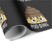 Poo-ding Funny Kack Pudding Pun Dark BG Geschenkpapier (Rolleneckpunkt)