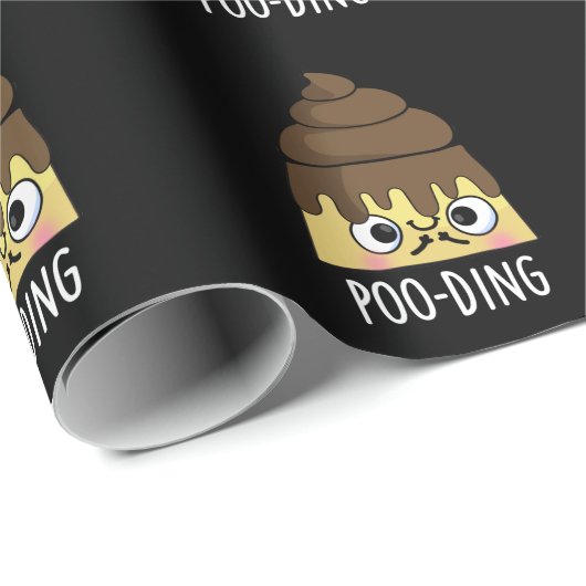 Poo-ding Funny Kack Pudding Pun Dark BG Geschenkpapier (Rolleneckpunkt)