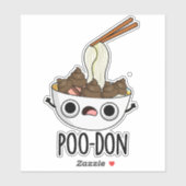 Poo-don Funny Udon Pun Aufkleber (Blatt)