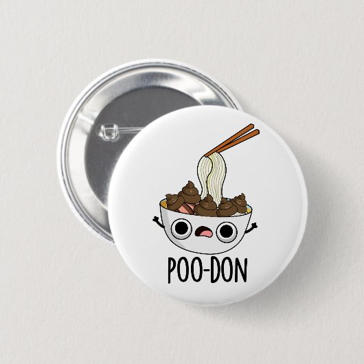 Poo-don Funny Udon Pun Button (Vorne & Hinten)
