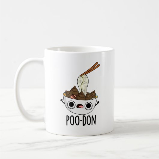 Poo-don Lustiger Udon-Wortwitz Kaffeetasse (Links)