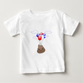 Poo Emoji fliegen mit Balloons Baby T-shirt (Vorderseite)