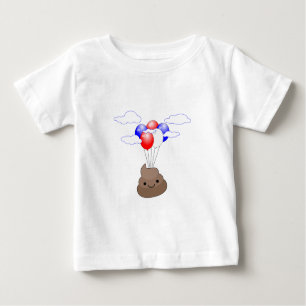 Poo Emoji fliegen mit Balloons Baby T-shirt