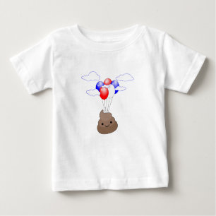 Poo Emoji fliegen mit Balloons Baby T-shirt