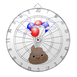Poo Emoji fliegen mit Balloons Dartscheibe