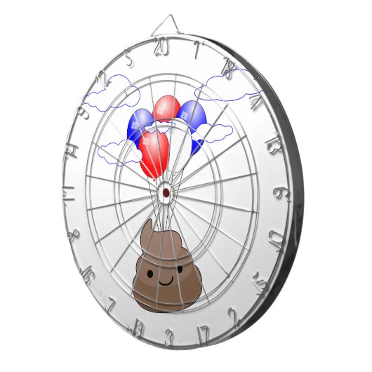 Poo Emoji fliegen mit Balloons Dartscheibe (Vorderseite rechts)