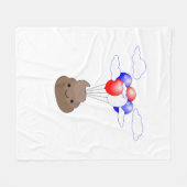 Poo Emoji fliegen mit Balloons Fleecedecke (Vorderseite (Horizontal))