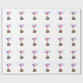 Poo Emoji fliegen mit Balloons Geschenkpapier (Flach)