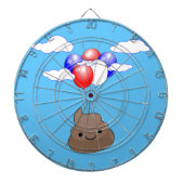 Poo Emoji fliegen mit Balloons in blauem Himmel Dartscheibe (vorne)