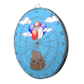 Poo Emoji fliegen mit Balloons in blauem Himmel Dartscheibe (Vorderseite rechts)