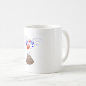 Poo Emoji fliegen mit Balloons Kaffeetasse (VorderseiteRechts)
