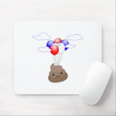 Poo Emoji fliegen mit Balloons Mousepad (Mit Mouse)