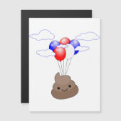 Poo Emoji Fliegen mit Balloons Postkarte (Vorne/Hinten)