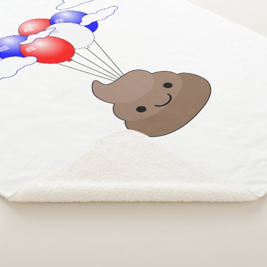 Poo Emoji fliegen mit Balloons Sherpadecke (3/4)