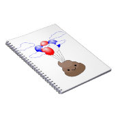 Poo Emoji Flug mit Balloonen Notizblock (Rechte Seite)