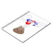 Poo Emoji Flug mit Balloonen Notizblock (Linke Seite)