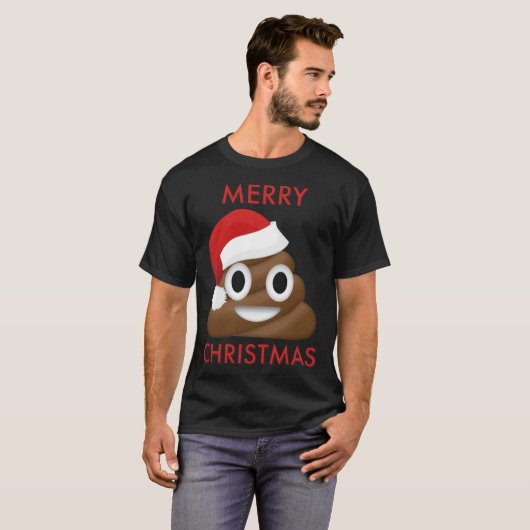 Poo Emoji Frohe Weihnachten Essenzieller T - Shirt (Vorne ganz)