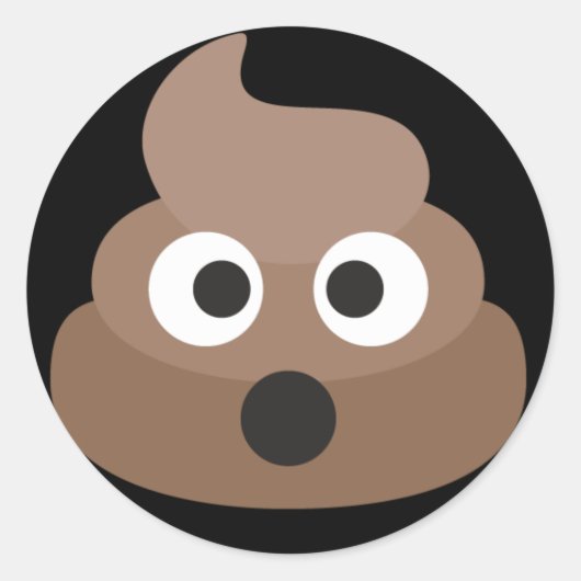 Poo Emoji Runder Aufkleber (Vorderseite)