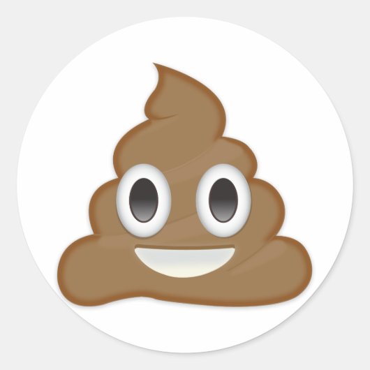 Poo Emoji Runder Aufkleber (Vorderseite)