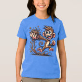 Poo Flinging Monkey Mayhem Tri-Blend Shirt (Vorderseite)
