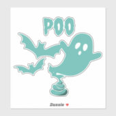 Poo Halloween Ghost Aufkleber (Blatt)