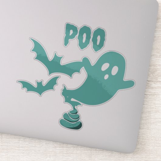 Poo Halloween Ghost Aufkleber (Detail)