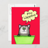 Poo Happens Postcard Postkarte (Vorne/Hinten)