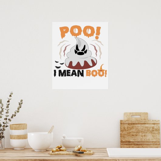 POO I Gemein Boo Funny Spooky Gothic Kack Hallowee Poster (Küche)