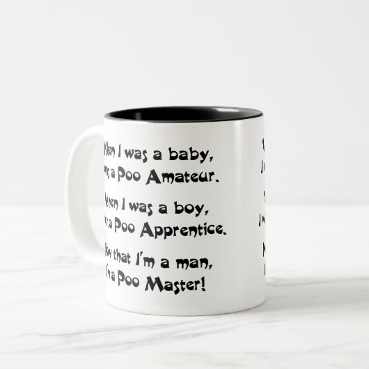 Poo Master Zweifarbige Tasse (Vorderseite Links)