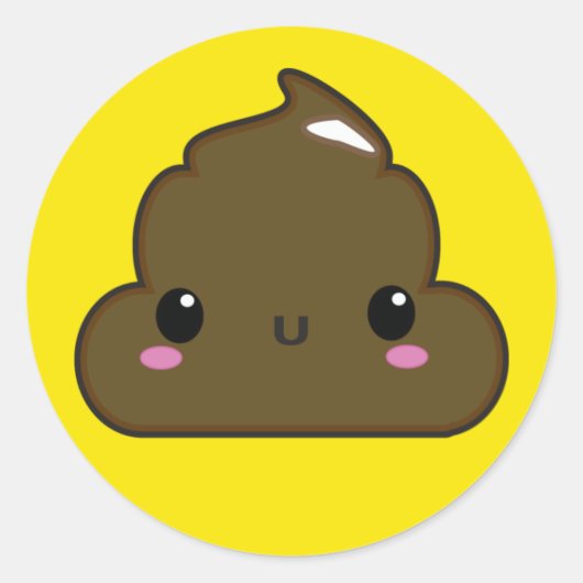 Poo Sticker! Runder Aufkleber (Vorderseite)