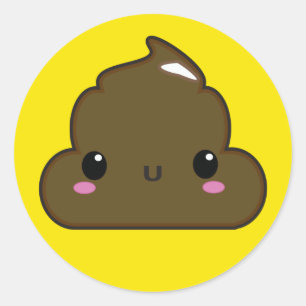 Poo Sticker! Runder Aufkleber
