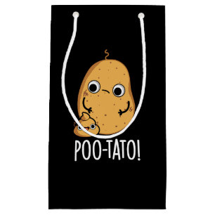Poo tato Funny Veggie Kack Pun Dark BG Kleine Geschenktüte