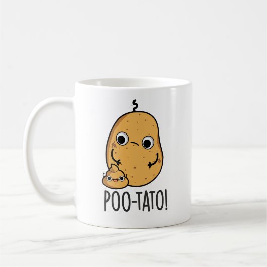 Poo-tato Funny Veggie Kack Pun Kaffeetasse (Links)