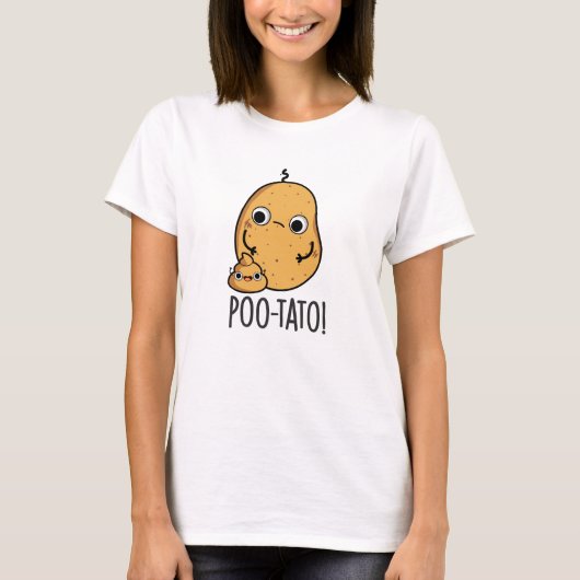 Poo-tato Funny Veggie Kack Pun T-Shirt (Vorderseite)