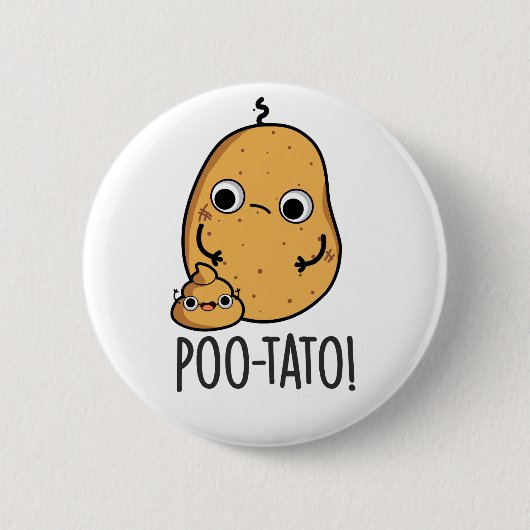 Poo-tato Lustiger Gemüse-Kotz-Wortwitz  Button (Vorderseite)