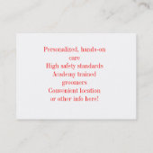 "Pooch Perfect Grooming BC" Visitenkarte (Rückseite)