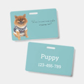 Poochie Dog Sweater | Ausweis (Vorder- & Rückseite)