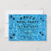 Poochie Pool Paw-ty-Foto Geburtstag Einladung (Rückseite)