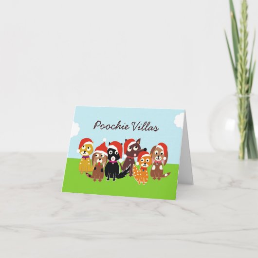 Poochie Villas Christmas Feiertagskarte (Vorderseite)