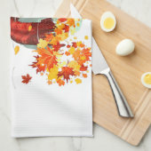 Poochon Fall Scarf - Hunde Herbst Blätter Geschirrtuch (Viertel Falte)