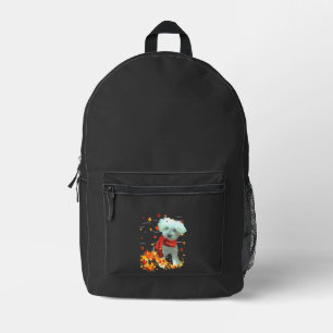 Poochon Herbstschal - Hunde Herbstlaub Bedruckter Rucksack