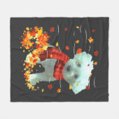 Poochon Herbstschal - Hunde Herbstlaub Fleecedecke (Vorderseite (Horizontal))