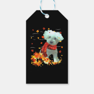 Poochon Herbstschal - Hunde Herbstlaub Geschenkanhänger